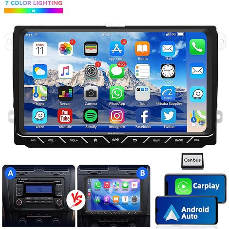 Autoradio Android 14 Carplay GPS NAVI pour VW GOLF 5 6 Touran EOS Tiguan Polo 4+64G