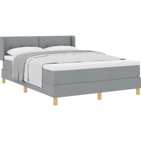 Maison Exclusive - Letto a molle con materasso Grigio chiaro 200 x 160 cm Tessuto (1/5)