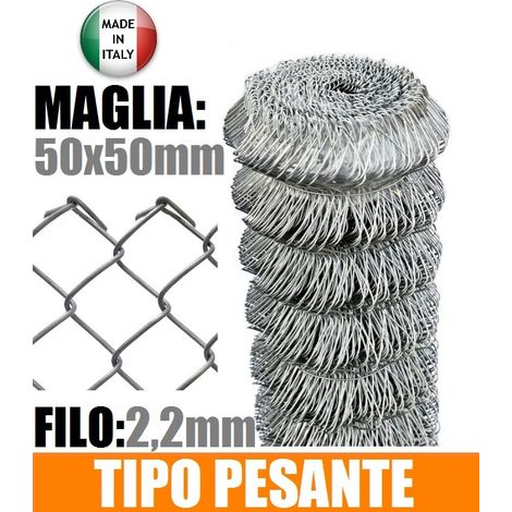 25mt-ROTOLO RETE METALLICA ZINCATA "MAGLIA SCIOLTA"-TIPO PESANTE - H 175 cm