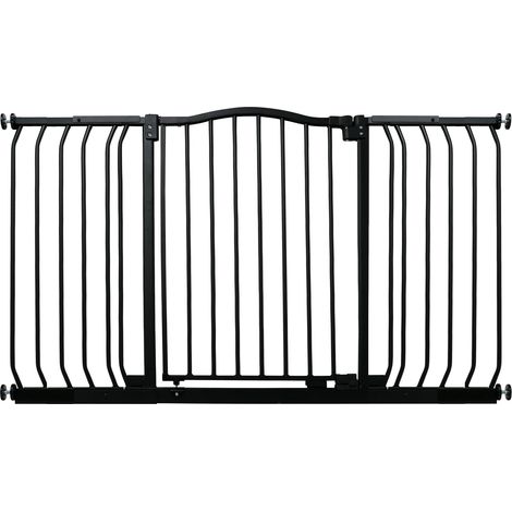 Bettacare Curved Top Dog Gate, 161cm - 170cm, Matt Black, Pressure Fit Pet Gate for Dog and Puppy, Pet and Dog Barrier