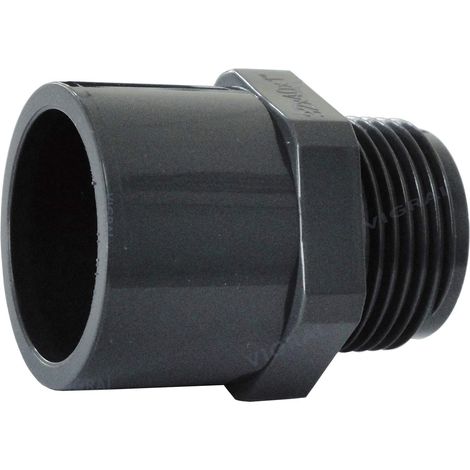 Raccord adhésif en PVC - 50 mm - Raccord en T - Raccord de jonction en PVC - 63/50 mm x 1" 1/2