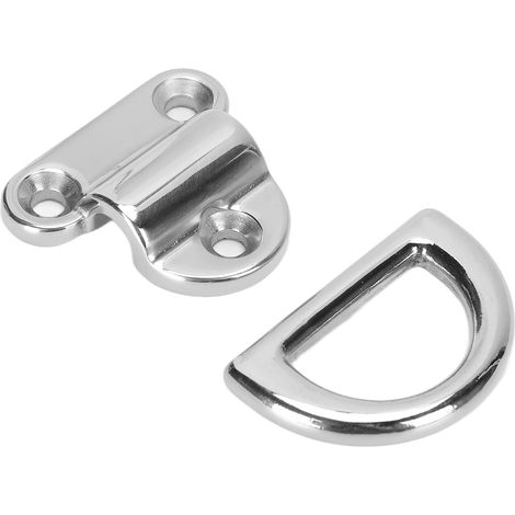 Mousqueton marine forme D acier inox 316 anneau amarrage plaque fixation kit accessoires voilier yacht (1/5)