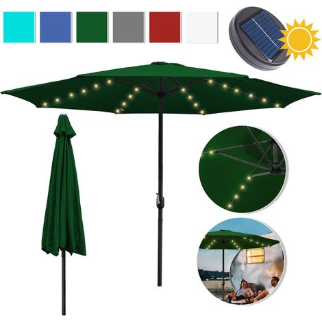 Hengda Ombrellone 3,5 m con LED Ombrellone a sbalzo Ombrellone da giardino Ombrellone da patio UV30+ Verde (1/5)