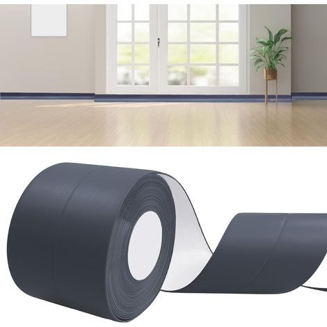 Plinthe Souple Autoadhésive PVC Adhesive 6m Gris Foncé 16x16mm (1/5)