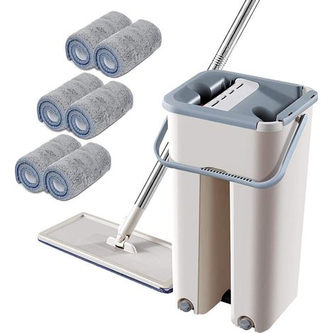 Serpillière en microfibre avec manche télescopique et rotation à 360° pour nettoyage maison (1/5)