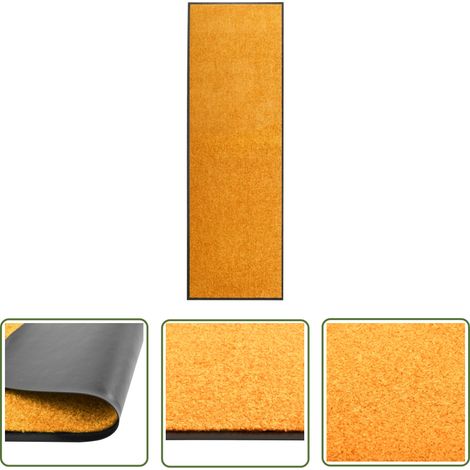 The Living Store Paillasson lavable Orange 60x180 cm - Tapis D'entrée - Paillasson Extérieur - Paillasson Intérieur - Tapis Absorbant - Tapis Lave-linge (1/5)