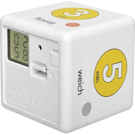 TFA Dostmann Cube Timer Ei Minuteur de cuisine blanc, jaune numérique C385011 (1/4)