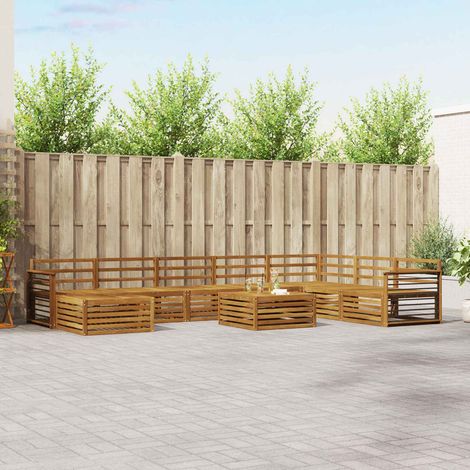 vidaXL Sofagarnituren 9 pcs Natur Massivholz Akazie (1/5)