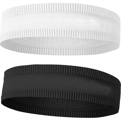 Serre-Tête Sport - Bandeau Élastique Respirant - Pour Fitness Yoga Course - Lot De 2 Noir Et Gris (1/5)