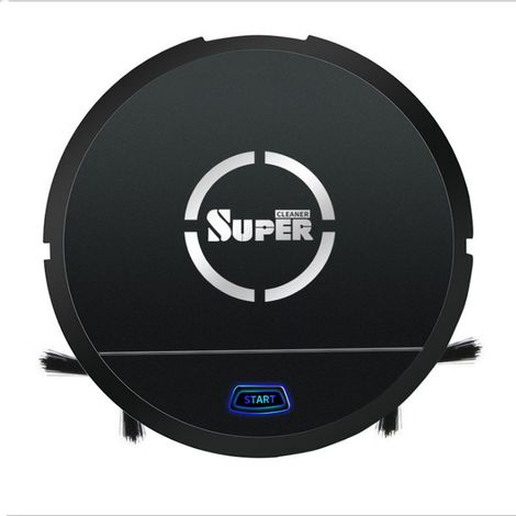 Aspirateur Robot, Aspirateur Intelligent, Aspirateur Robot Balai, Machine de Nettoyage de Sol, Chargeur USB 1pc Noir