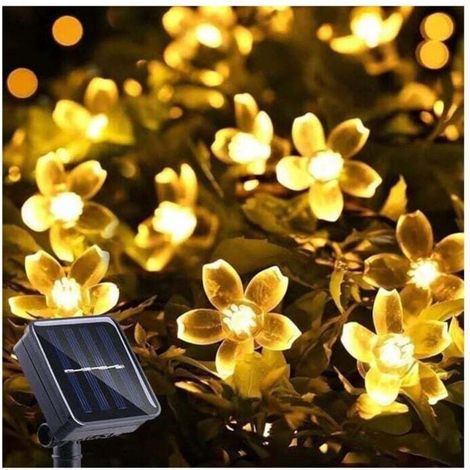 Solar String Lights Outdoor, Cherry Blossom String Lights, 50 LEDs Waterproof for Garden, Patio, Christmas, Indoor Decoration, Warm White, Lamps MUMU (1/4)