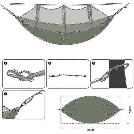 Hamac avec moustiquaire, lit suspendu, tente de camping de voyage, hamac suspendu (camouflage) (1/5)