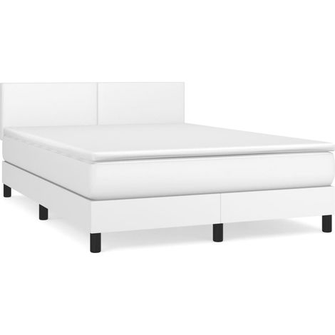 Maison Exclusive - Cama box spring con colchón cuero sintético bl (1/5)