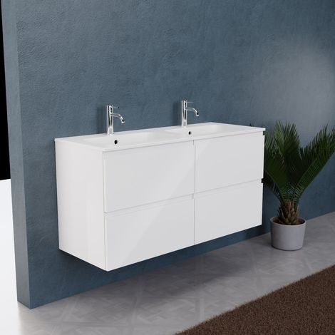 Inda - Meuble de salle de bain L.120 avec double vasque mat / (1/5)