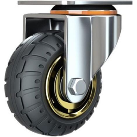 Ruedas giratorias universales de goma, ruedas de repuesto para carros de transporte, ruedas giratorias planas, ruedas planas de goma, ruedas Cao, 1 pieza (tamaño: rueda universal de 3 pulgadas)
