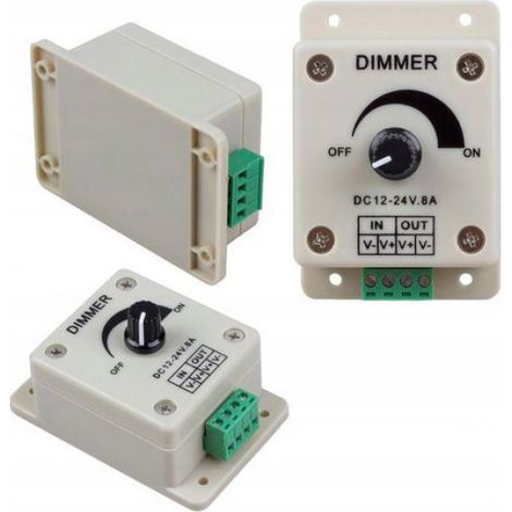 Variateur LED - 12V 24V 8A 192W - Pour Rubans LED Intérieur Extérieur - 1 Pièce (1/5)