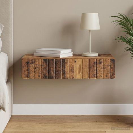 vidaXL Table d'appoint murale Bois ancien 87,5 x 34,5 x 17 cm