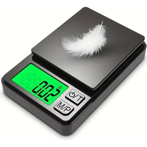Balance de poche mini numérique de précision 1000 g/0,1 g - Noir (1/5)