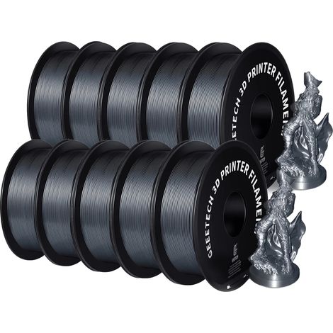 Filamento 3D, materiale PETG, diametro 1,75 mm, argento (1/2)