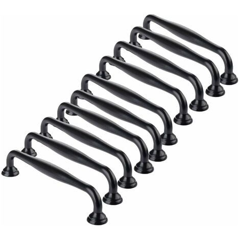 10pcs Poignée de Porte Noir Bâton Cuisine Armoire Tiroir Chambre Tirer Entraxe 96mm (1/5)