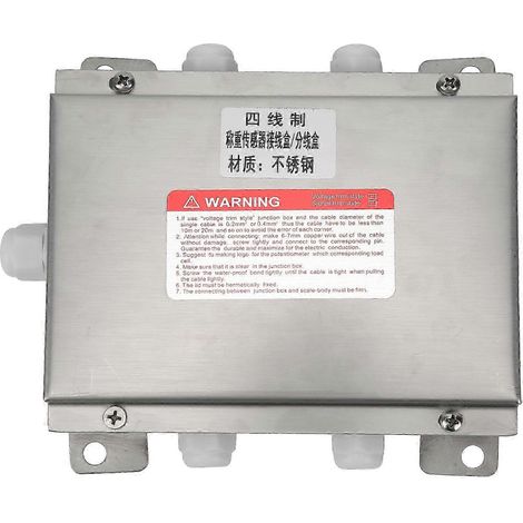 Anschlusskasten für Wägeterminal, wasserdichtes Industriegehäuse aus Edelstahl, robuster Anschlusskasten für Sensoren, wasserdichtes Wiegezubehör IP65, Anschlusskasten aus Edelstahl für Messsysteme. (1/5)