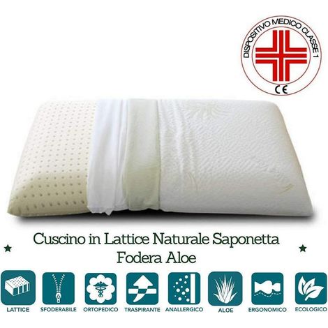 EVERGREENWEB - Cuscino 100% Lattice Saponetta Tessuto aloe