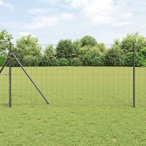 Eurozaun Grau 1,4 x 10 m PVC-beschichtetes Eisen