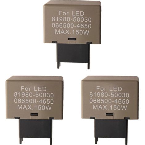3 relais clignotants électroniques 8 broches pour ampoules LED Toyota Lexus (références : 81980-50030 et 066500-4650) (1/5)