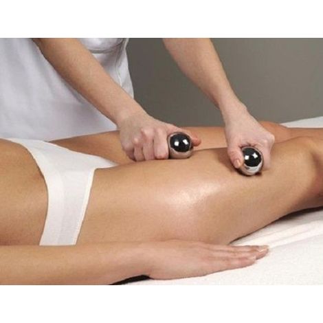 Trade Shop - 2 chinesische Stahlkugeln gegen Verspannungen RELAX MASSAGE HOME SPA 52 mm HAND FORCE - (1/5)
