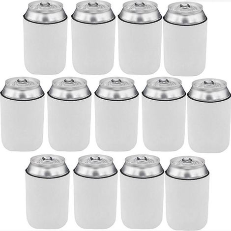 Lot de 13 manchons isolants pour canettes de boisson, housses personnalisables pour canettes 355 ml, blanc (1/5)