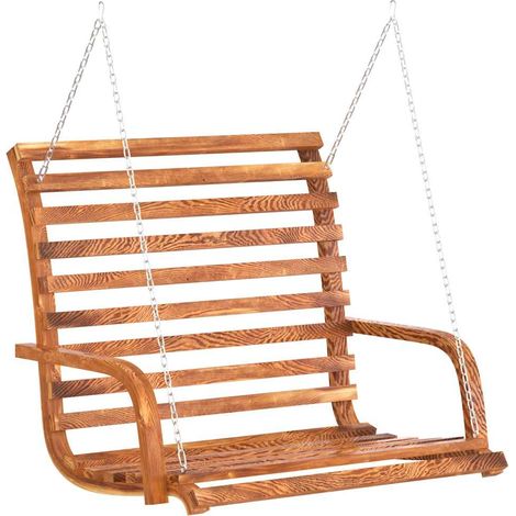Maison Exclusive - Panca a Dondolo in Legno Ricurvo Finitura Teak 126x63x92 cm (1/5)