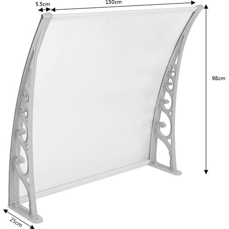 Marquesina de puerta,Marquesina para Puerta PC,Marquesina de la puerta,100×150 cm(transparente) (1/4)