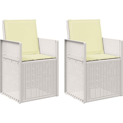 Lot de 2 Chaises d'extérieur - Chaisess de jardin salle à manger Blanc et crème PP fr2193 - Maison La Vie (1/5)