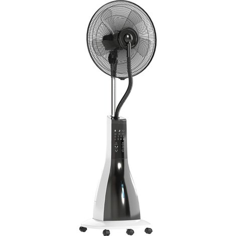 75° Oscillating Pedestal Fan with Water Mist Spray, Remote Control, 3 Speeds, 3 Modes, 3L Water Tank, Portable for Home
