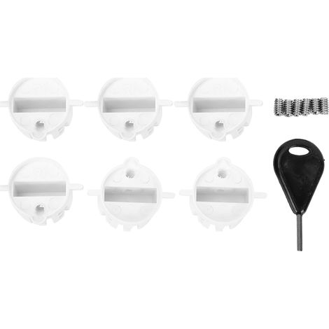 6 pièces Bouchons de Cups en Plastique pour Surfboard, Connecteurs Ronds FCS, Plugs de Dérive G5 avec Clé de Vis (Blanc) (1/5)
