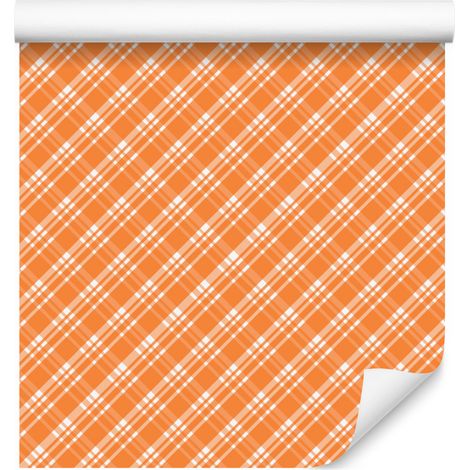 Carta da parati a quadri color pesca per soggiorno e camera da letto, 50x1000 cm (1/5)