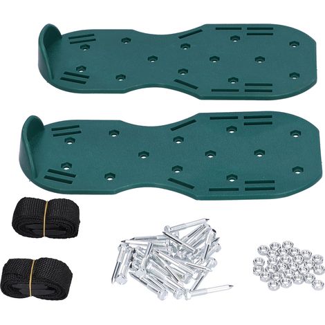 Chaussures Aératrices de Pelouse en Copolypropylène Vert à Clous pour Jardin Cour et Terrasse Excavation (1/5)