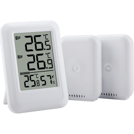 Thermomètre numérique sans fil intérieur extérieur avec 2 capteurs