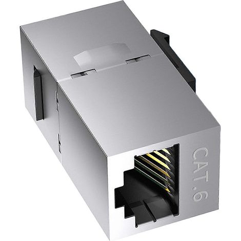 Coupleur Ethernet RJ45, transmission haute vitesse 10 Gbit/s, prolongateur de câble LAN, blindé contre les interférences électromagnétiques, convient aux panneaux muraux et aux panneaux de brassage. (1/5)