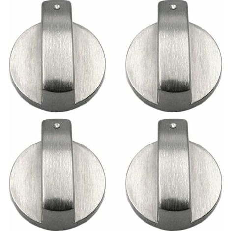 Lot de 4 boutons de cuisinière à gaz en alliage de zinc - dimensions 6 mm - résistance à la friction - design moderne pour cuisine (1/4)