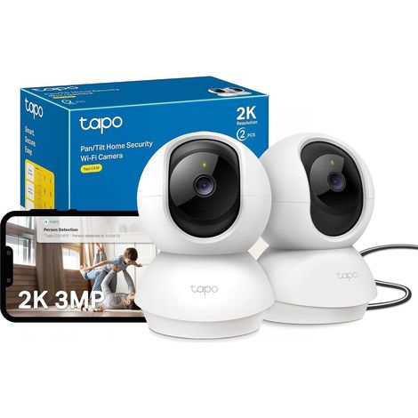 2K Lot de 2 Camera Interieur WiFi 360° Connectée,C210 2 Pack (1/5)
