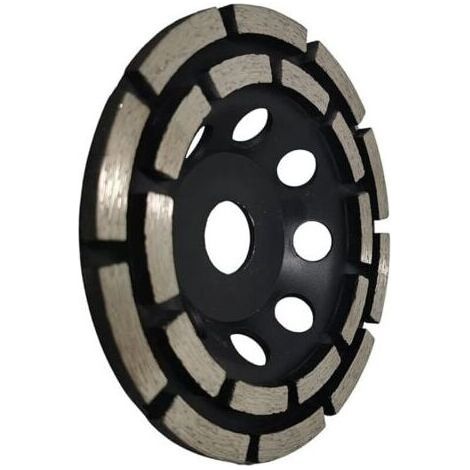 Disque Diamant à Meuler et Poncer, Meule Abrasive Diamantée 125mm x 22,23mm à Double Rangée, pour Poncer Chape, Dalle Béton, Carrelage et Colle Carrelage.