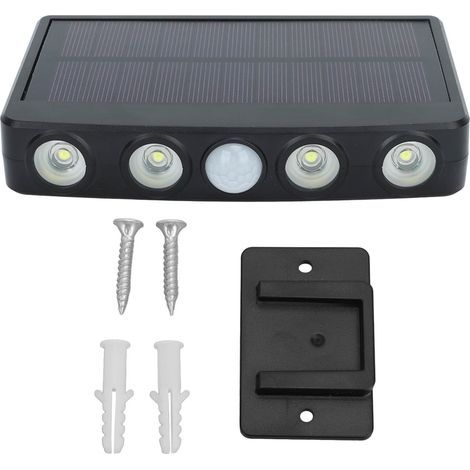 Solar fence lights, 3 lighting modes, motion sensor, IP44 safety rating, waterproof, powered by white light for garden (1/5)