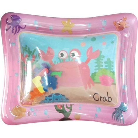 Tapis d'eau pour bébé, tapis sensoriel gonflable pour le ventre, 60x50 cm, matelas aquatique pour enfants, jouet d'eau pour nourrissons et tout-petits, amusant dès 3, 6, 9, 12 mois (1/4)