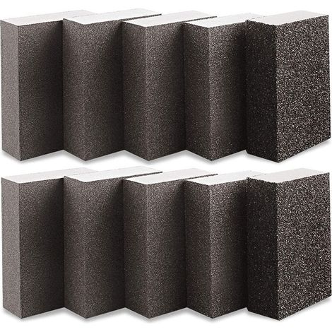 Eponge abrasive et cale à poncer Éponge De Ponçage 10 Pièces Grain 600-800 Blocs De Ponçage 70 X 100 X 25 Mm Utilisation Humide Et Sèche Pour Bois Métal Peinture Lavable Et Réutilisable