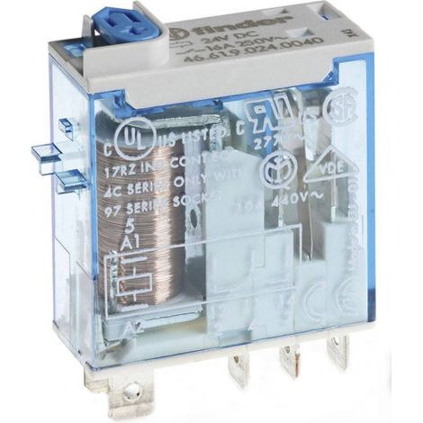 Finder 46.61.9.012.0040 Relè ad innesto 12 V/DC 16 A 1 scambio 1 pz.