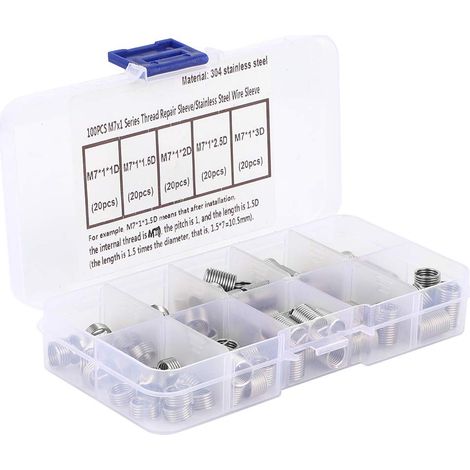 Jeu de 100 manchons filetage en acier inoxydable série M7, inserts (1/5)