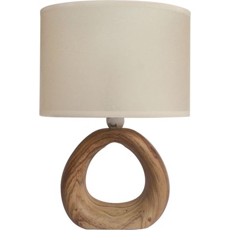 Lampe de chevet à poser E14 ACKERMAN – 280 mm – marron/beige – IP20 – 25 W max – LED intégrée (1/2)