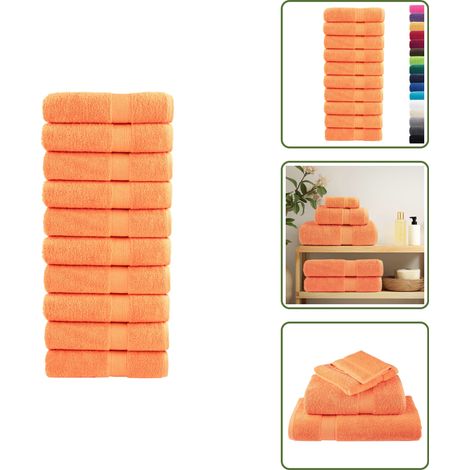 Weiches Handtuch - vidaXL Premium-Duschtücher SOLUND 10 Stk. Orange 70x140 cm 600 g/m² - Saugfähiges Handtuch (1/5)