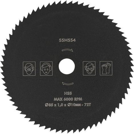 Bardusch-Lame de scie circulaire en acier rapide 72 dents 85 mm x 10 mm, adaptée au bois et au métal (1/4)